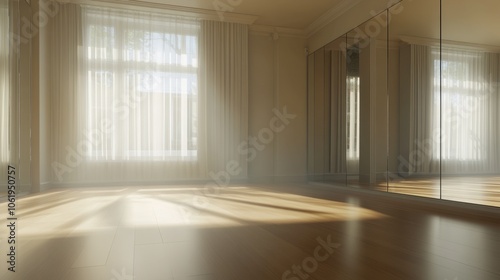 Light and Shadow in an Empty Room with Mirrors