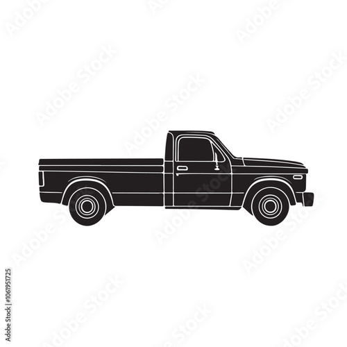 pickup truck icon vector design template simple and clean silhouette.