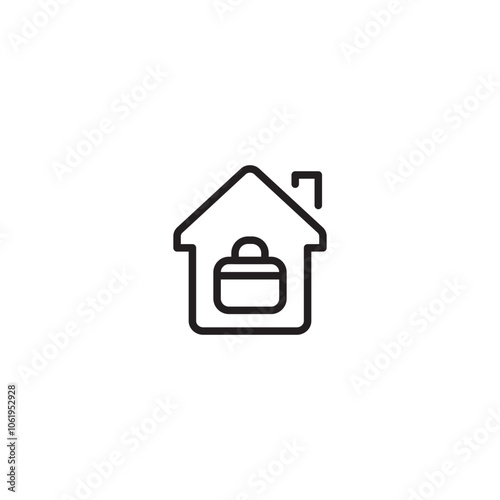 A house icon with a padlock inside, representing home security or safety on icon. A visual metaphor for protecting your home and loved ones. Editable icon. Editable icon.