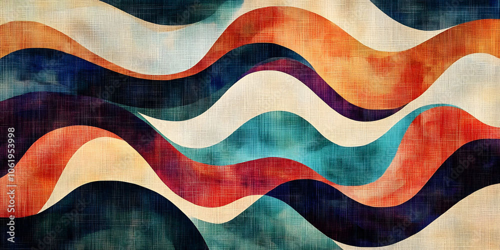 Multicolored linen fabric in the shape of dynamic waves person human rug. Multicolored linen fabric in the shape of dynamic waves person human rug.