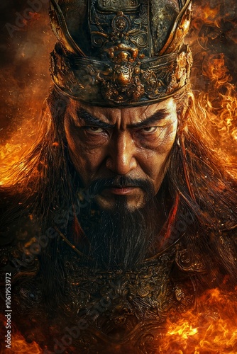 Ancient Chinese mythological god Genghis Khan.