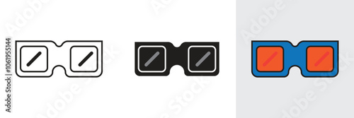 Vector eyeglass icon, used for eye protection, eye health, digital web and entertainment.