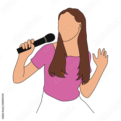 a women is singing and holding a microphone