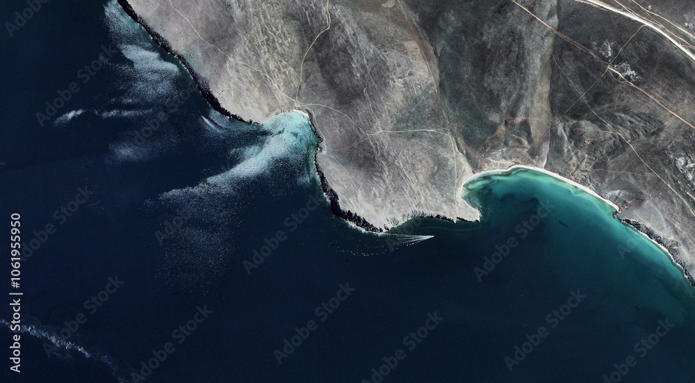 Scenic Aerial View of Baikal Lake and Mountains