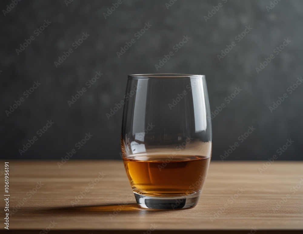 glass of whiskey on wooden table glass of whiskey on wooden table