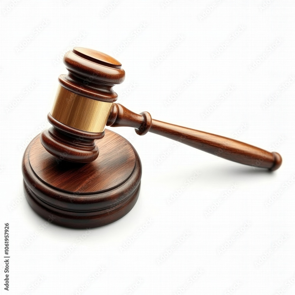 Isolated Wooden Gavel on White Background Isolated Wooden Gavel on White Background