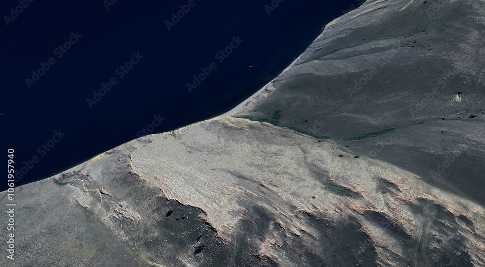 Scenic Aerial View of Baikal Lake and Mountains