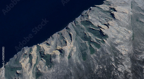Obraz na płótnie Scenic Aerial View of Baikal Lake and Mountains w salonie