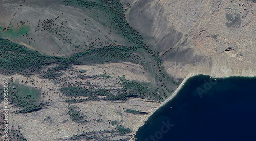 Scenic Aerial View of Baikal Lake and Mountains