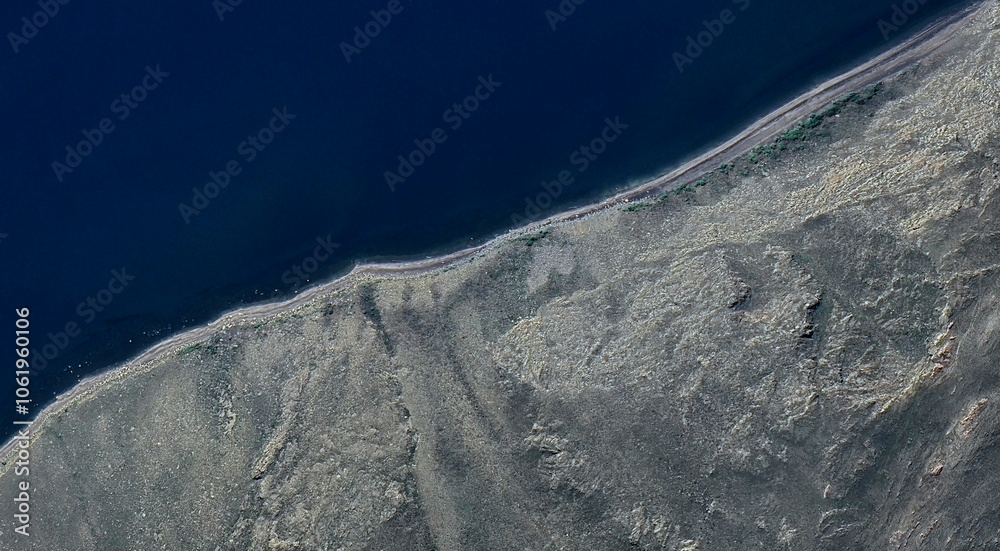 Scenic Aerial View of Baikal Lake and Mountains