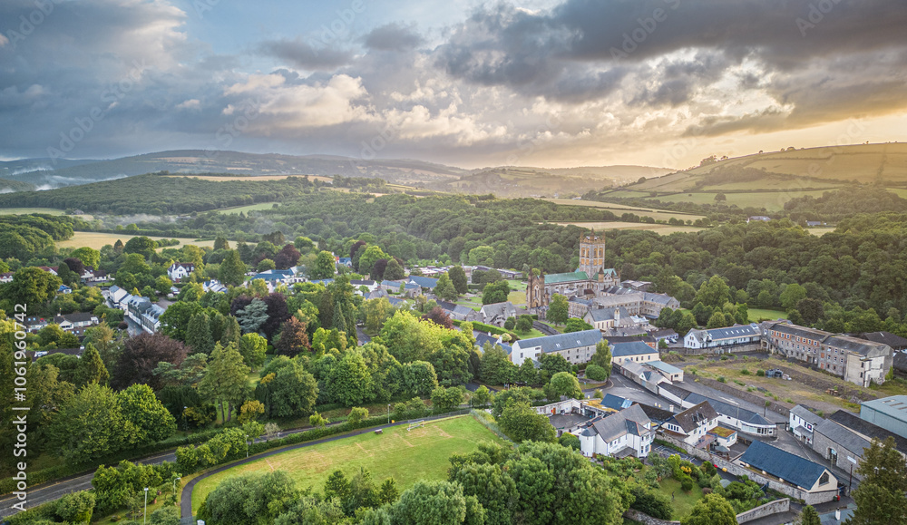 Aerial view of Buckfast Abbey, Buckfast, Devon Aerial view of Buckfast Abbey, Buckfast, Devon