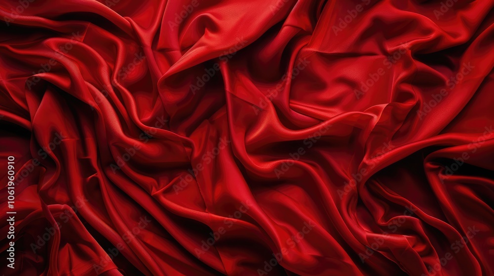 Close-up of elegant red cloth on a backdrop Close-up of elegant red cloth on a backdrop
