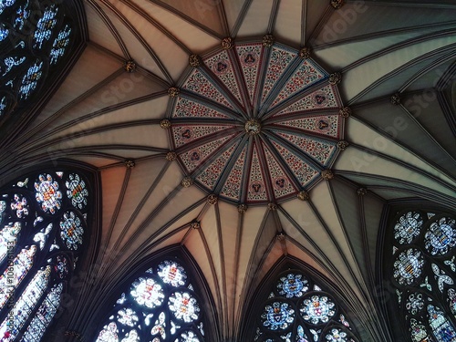 Ceiling of a Church in North Yorkshire in the United Kingdom photo