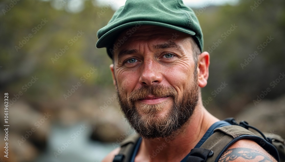 portrait of a man with a beard and a cap portrait of a man with a beard and a cap