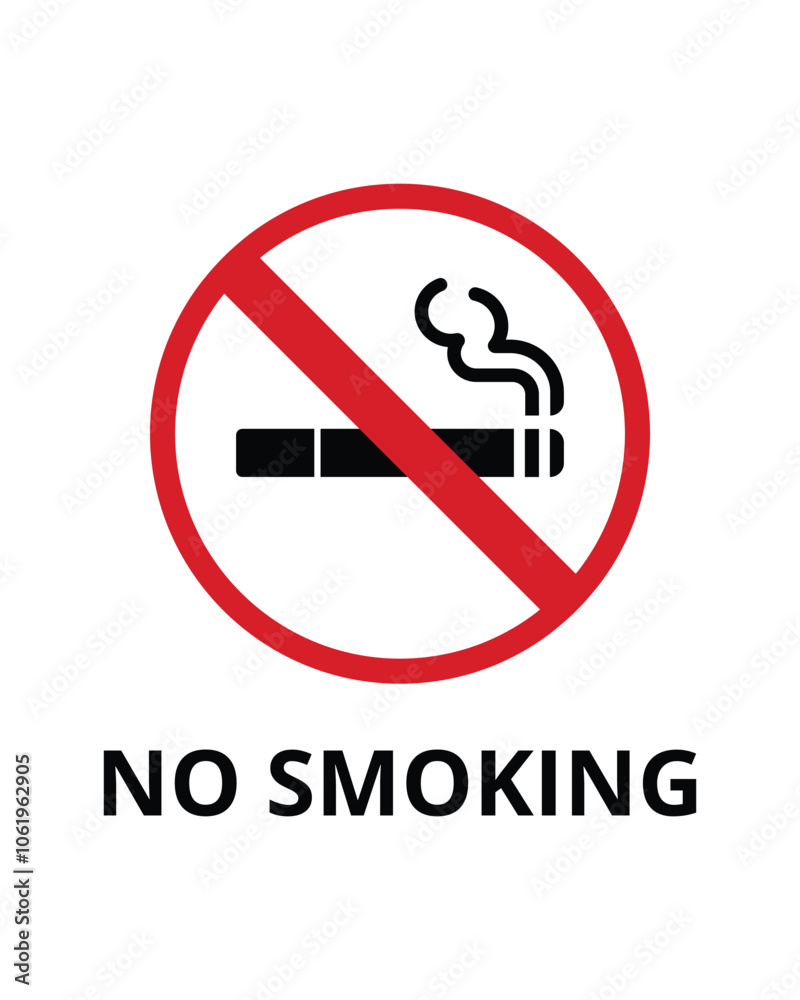 No Smoking Sign Design for Tobacco Free Zones and Health Areas No Smoking Sign Design for Tobacco Free Zones and Health Areas