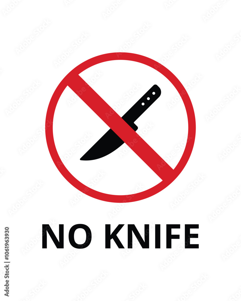 No Knife Sign Design for Restricted Areas and Safety Zones No Knife Sign Design for Restricted Areas and Safety Zones