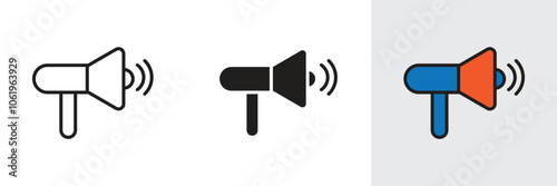 Vector sound speaker icon, used for loudspeaker, film making instructions, digital web and entertainment.