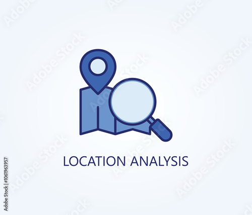  Location analysis vector, icon or logo sign symbol illustration 