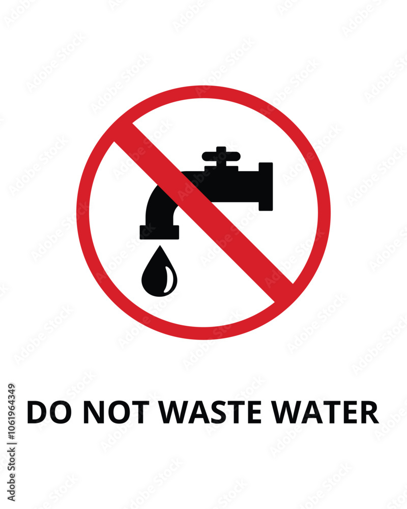 Do Not Waste Water Sign Design for Conservation and Environmental Zones Do Not Waste Water Sign Design for Conservation and Environmental Zones