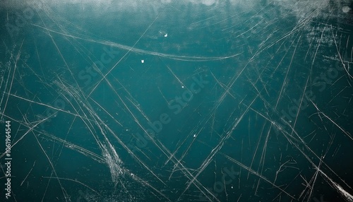 Close-Up of Scratched and Weathered Green Surface with Chaotic Line Patterns, Ideal for Grunge Backgrounds, Industrial Design, or Distressed Texture Overlays in Graphic and Digital Art