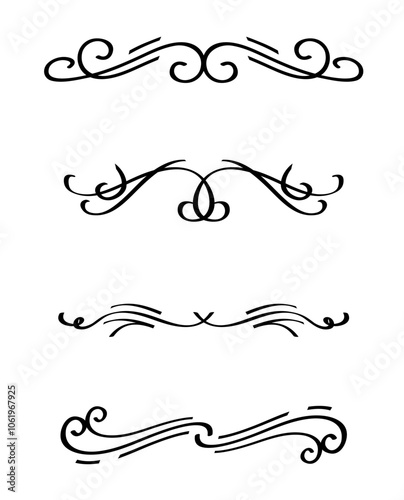 Ornamental divider hand drawn set