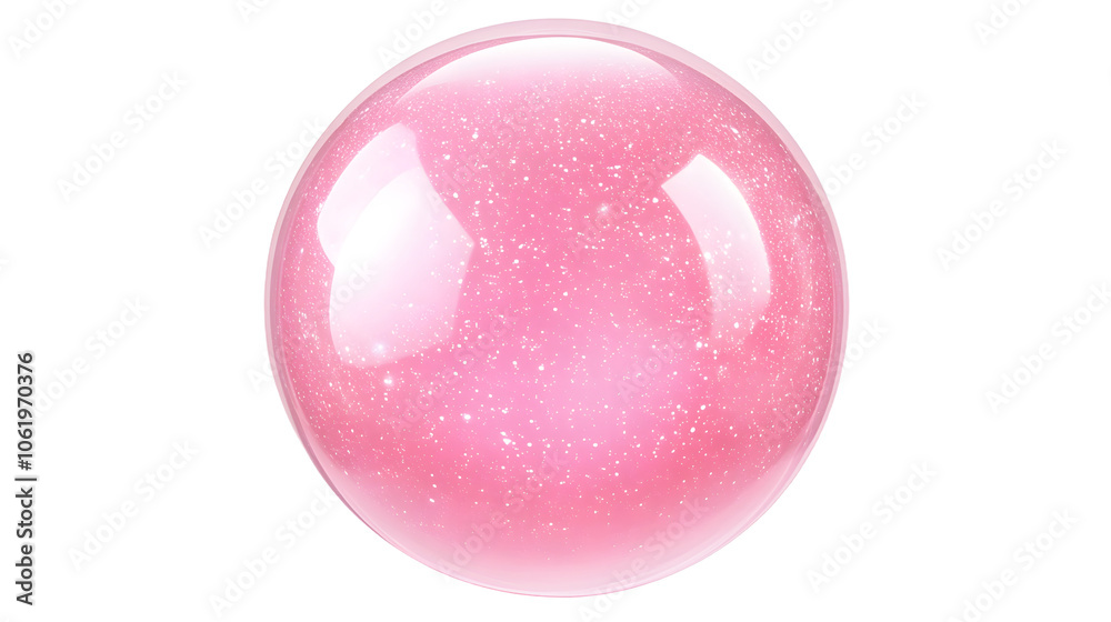 Obraz premium Pink bubblegum bubble isolated on transparent or white background