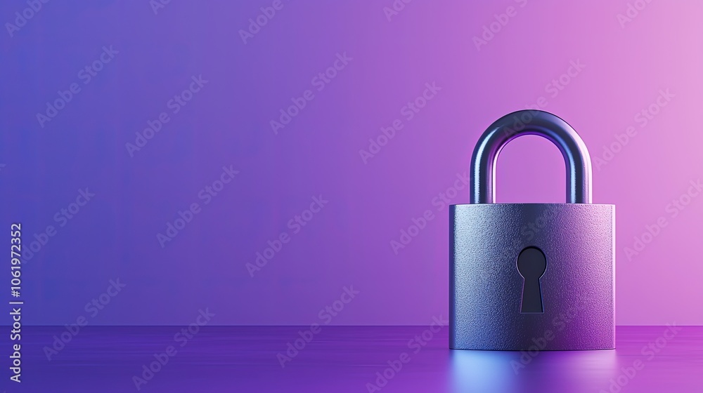 Fototapeta premium Secure Lock with Vibrant Background Colors