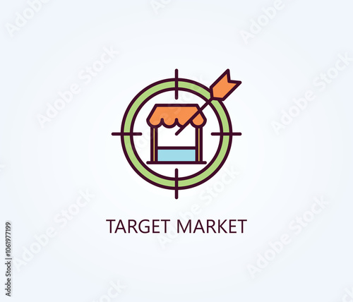  Target Market Vector, Icon Or Logo Sign Symbol Illustration 