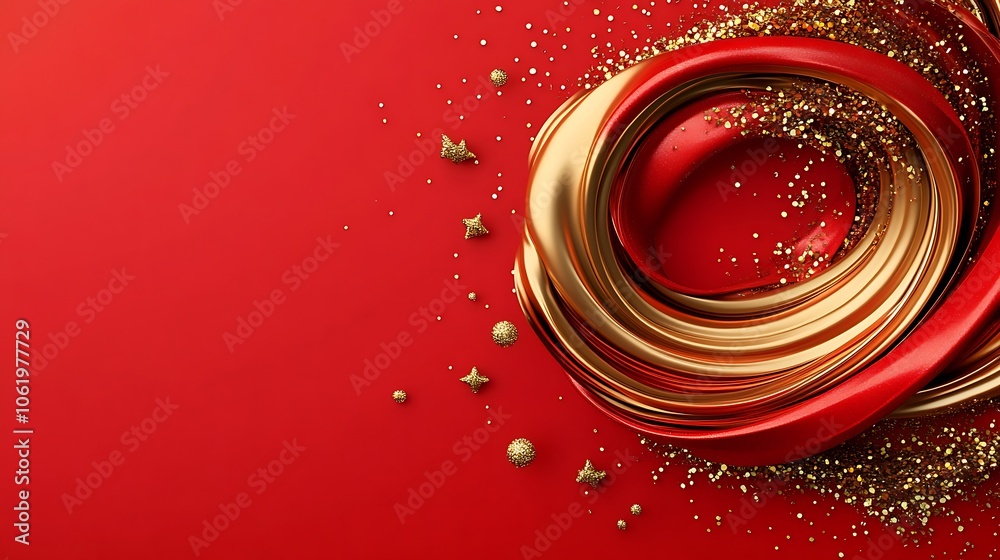 Artistic Swirl of Red and Gold for Creative Projects Artistic Swirl of Red and Gold for Creative Projects