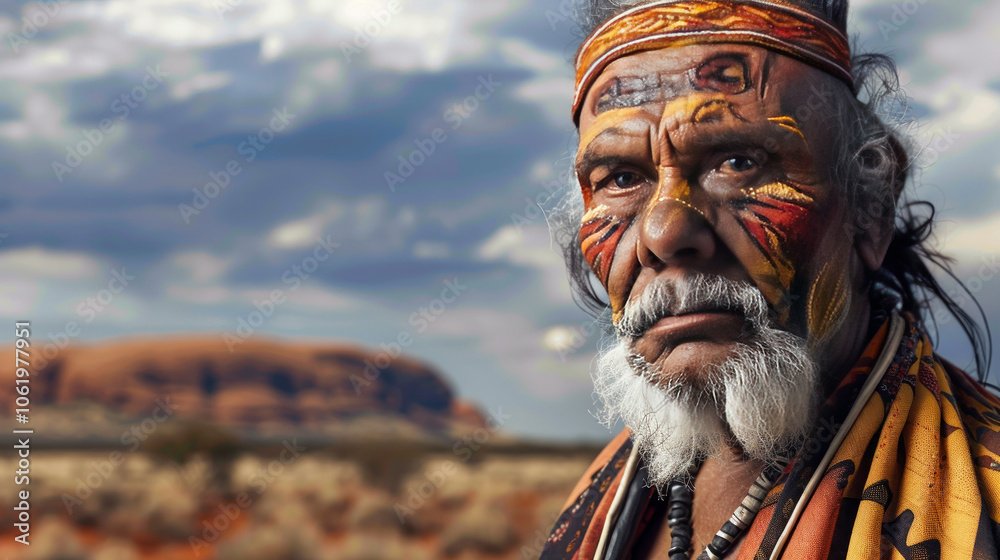 Obraz premium Australians indigenous with Copyspace