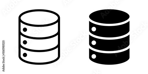 Database icon set. flat illustration of vector icon on white background