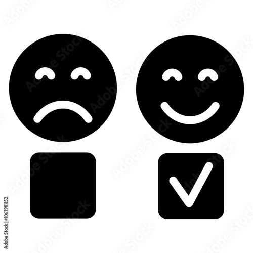happy choice black icon