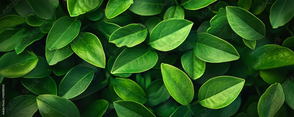 The image showcases a close-up view of vibrant green leaves, creating a lush and natural texture, evoking a sense of freshness and life. The image showcases a close-up view of vibrant green leaves, creating a lush and natural texture, evoking a sense of freshness and life.