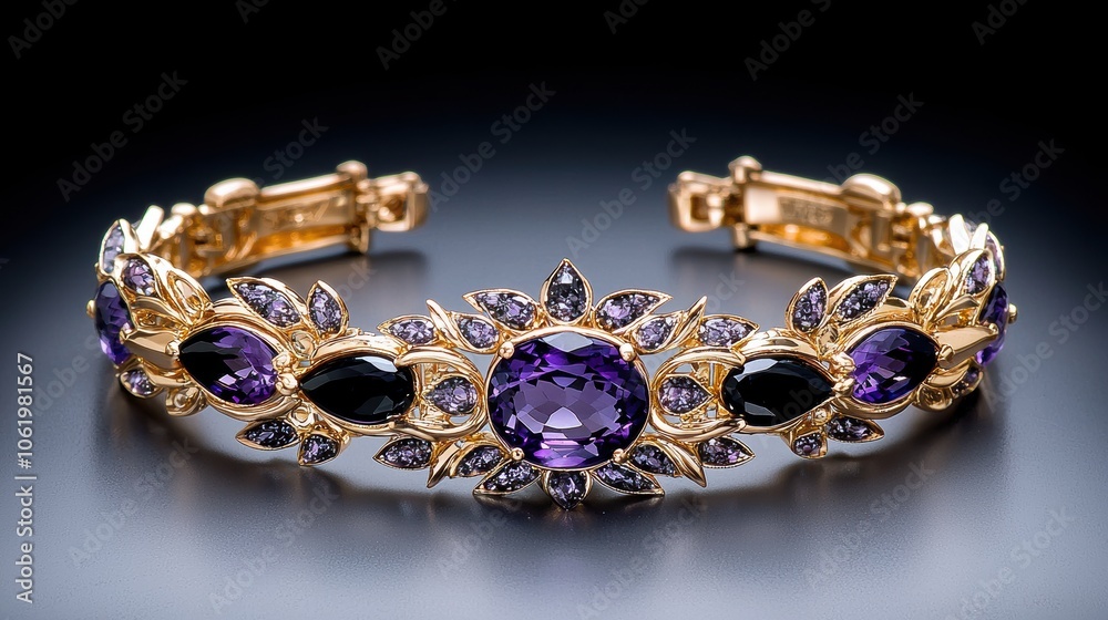 Bold Amethyst and Onyx Bracelet Design Bold Amethyst and Onyx Bracelet Design