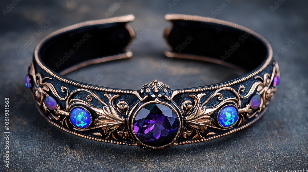 Whimsical Amethyst and Opal Bracelet Design Whimsical Amethyst and Opal Bracelet Design