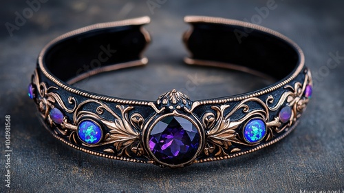 Whimsical Amethyst and Opal Bracelet Design