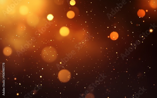 A blurred background featuring golden bokeh lights against a warm, dark backdrop, creating a festive ambiance.