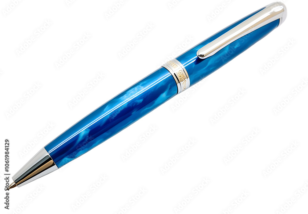 PNG Cap pen blue white background.