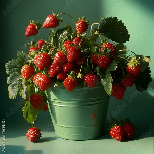 strawberries in a bucket 