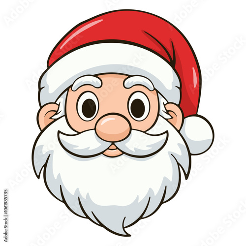 Santa Claus head. Cartoon illustration