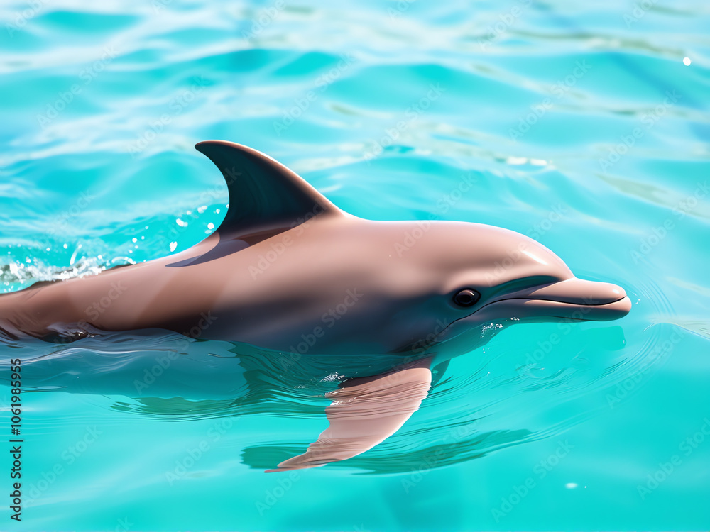 Naklejka premium dolphin in the pool