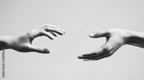 Two hands reaching towards each other but not quite touching, evoking longing, connection, and the hope of reunion