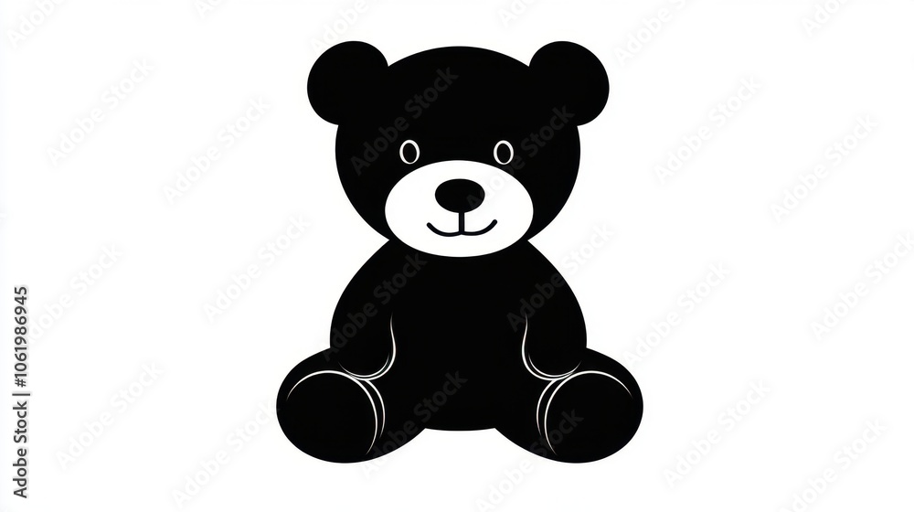 Cute Black Teddy Bear Illustration for Kids Cute Black Teddy Bear Illustration for Kids