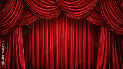 Elegant Red Theater Curtain Background for Performances