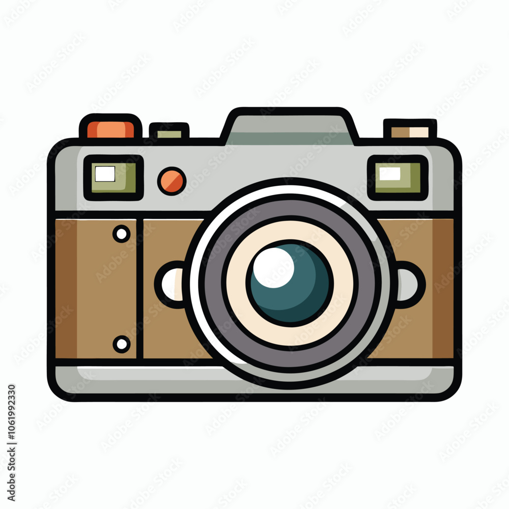 mirrorless camera on white background