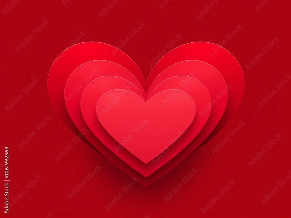 red heart set against a matching red background, symbolizing love and passion in a minimalist design red heart set against a matching red background, symbolizing love and passion in a minimalist design