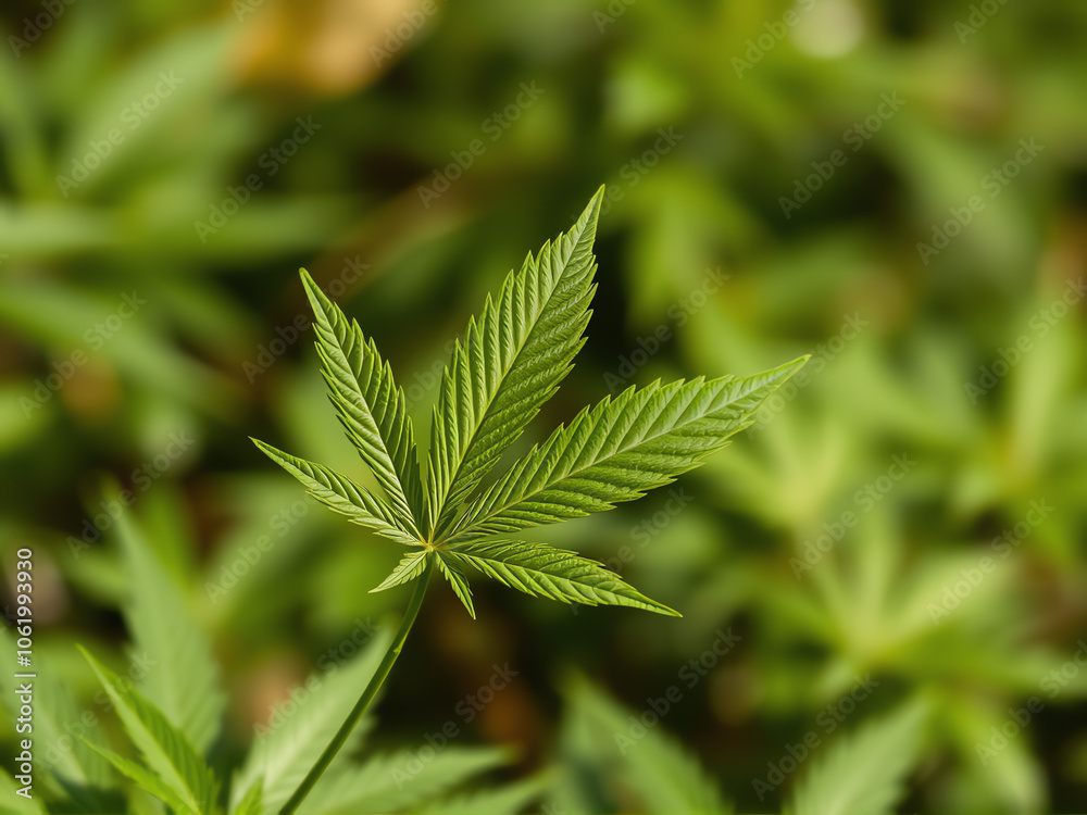 close up of green cannabis leaf close up of green cannabis leaf