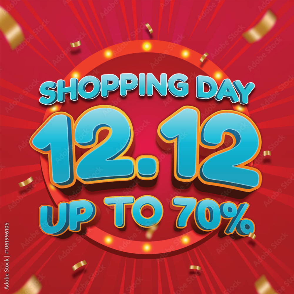 Fototapeta premium a sign that says shopping day 12.12 is on sale
