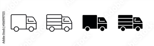 truck icon set. truck delivery icon. vector illustration
