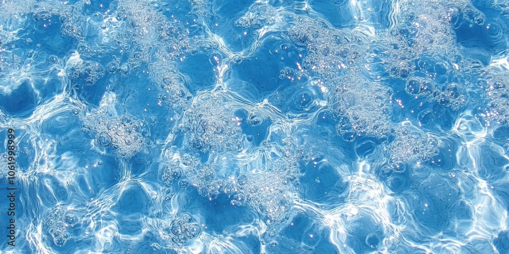 Clear Water Surface with Bubbles and Reflections Clear Water Surface with Bubbles and Reflections